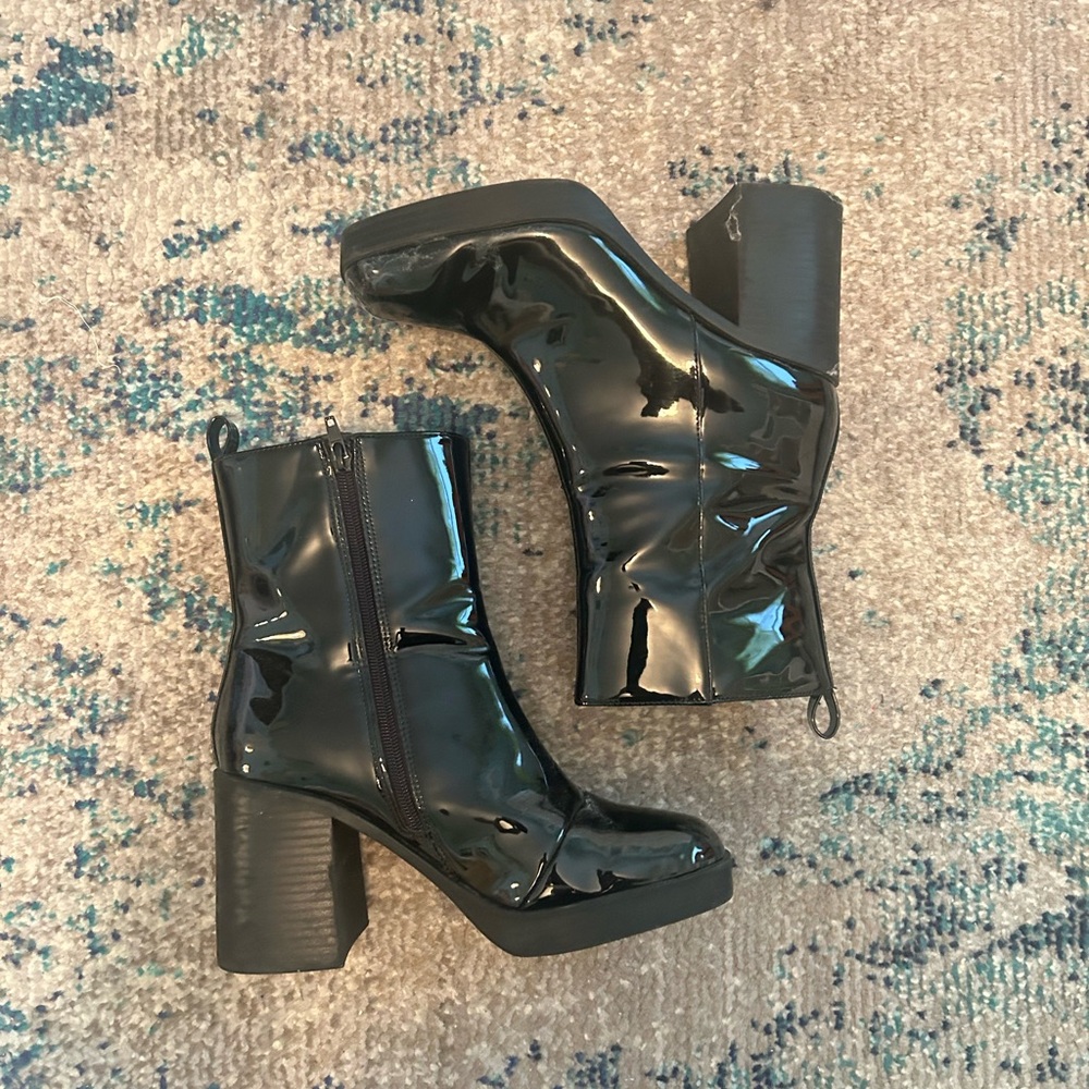 Nordstrom Black Patent Leather Boots